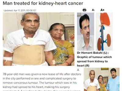 Dr. Hemang Bakshi - Man treated for kidney-heart cancer